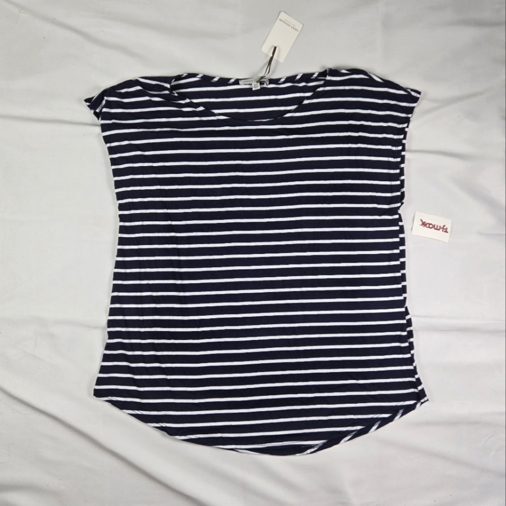NWT Navy and White Striped Green Envelope Short Sleeve Shirt Size XXL